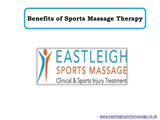 Benefits of Sports Massage Therapy