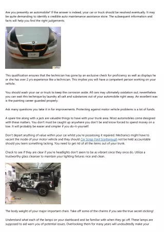 are you presently an automobile if the answer