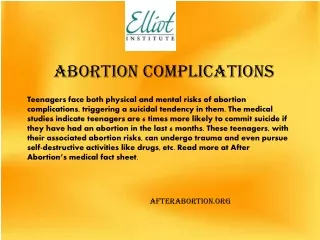 Afterabortion.org- Abortion Complications