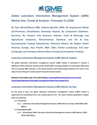 global laboratory information management system