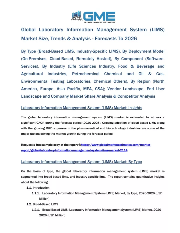 global laboratory information management system