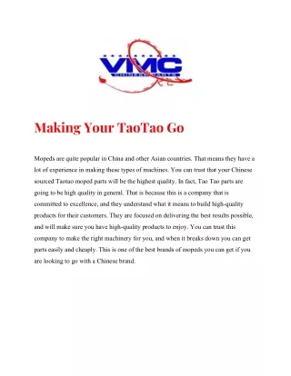 making your taotao go