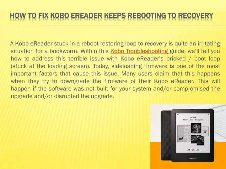 how to fix kobo how to fix kobo ereader
