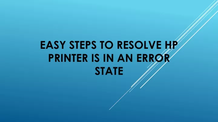 easy steps to resolve hp printer is in an error state