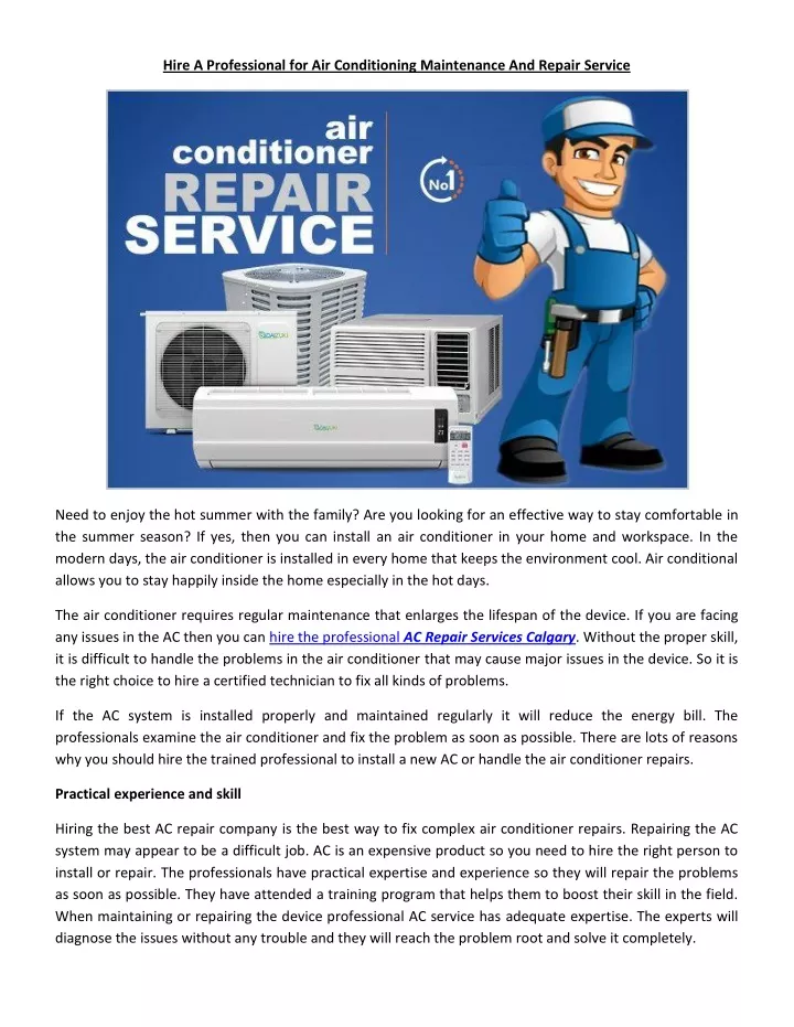 hire a professional for air conditioning