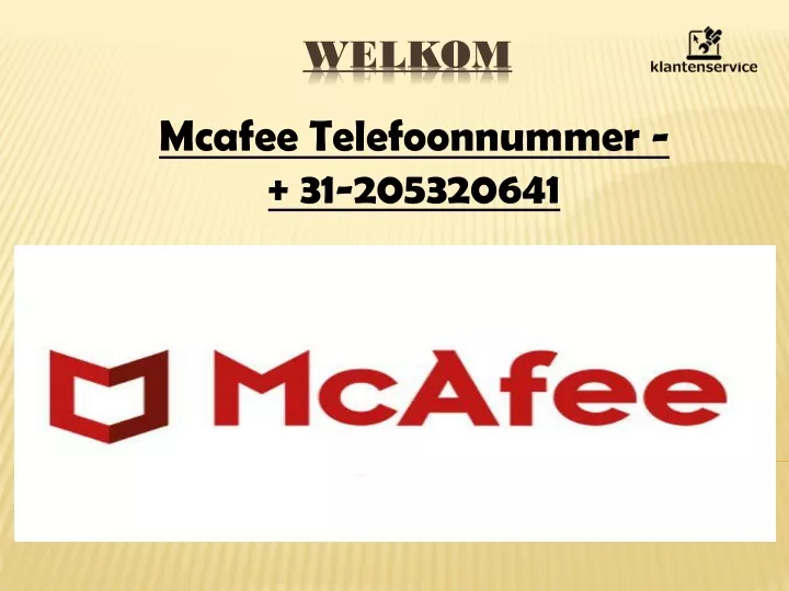 mcafee t elefoonnummer 31 205320641