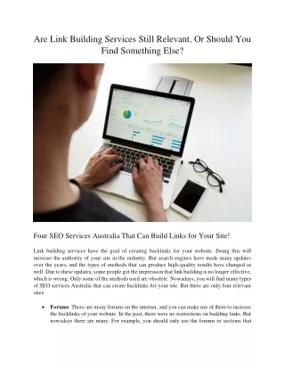 are link building services still relevant