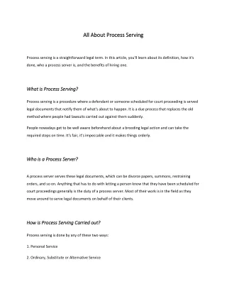 all about all about process serving process