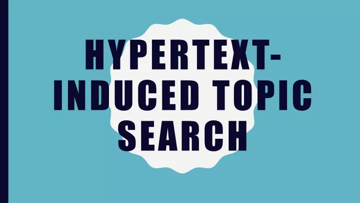 hypertext induced topic search