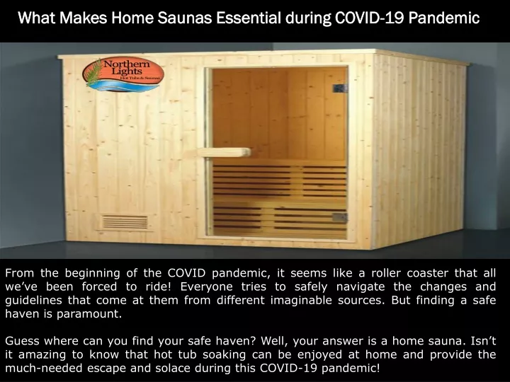 what makes home saunas essential during covid