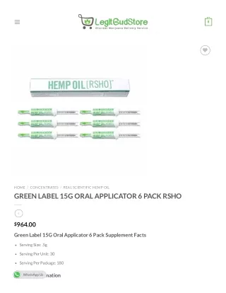 Buy Green Label 10G Oral Applicator 3 Pack RSHO - Legitbudstore