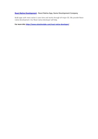 react native development react native app game