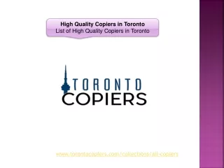 High Quality Copiers in Toronto