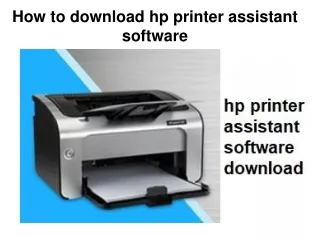 How to download hp printer assistant software