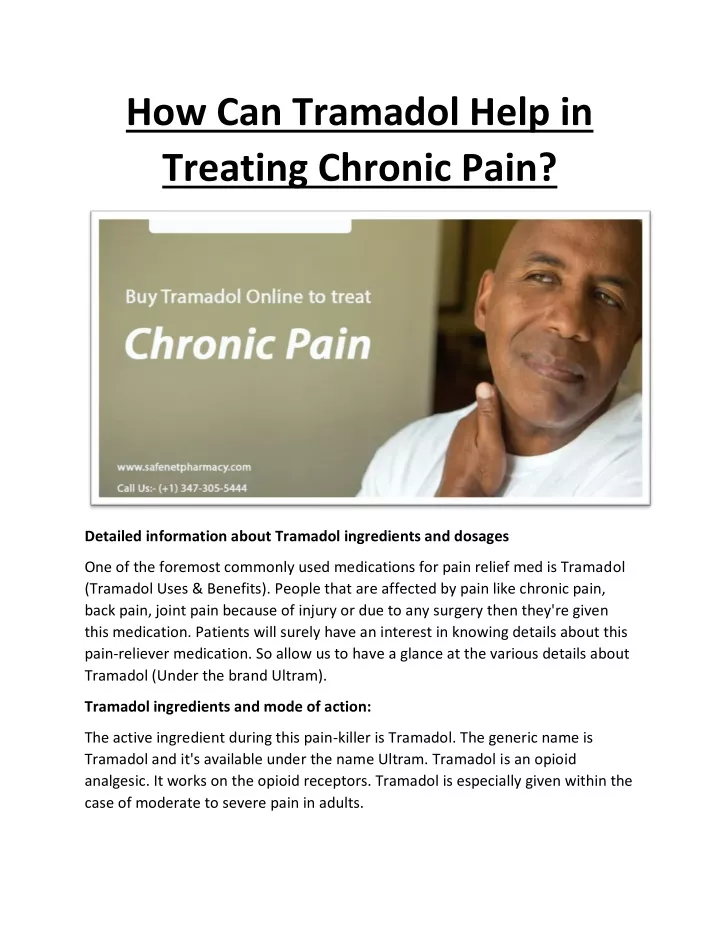 how can tramadol help in treating chronic pain