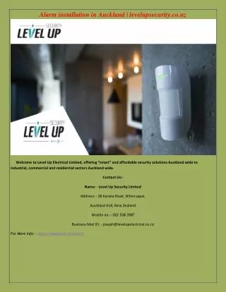 Alarm installation in Auckland | levelupsecurity.co.nz