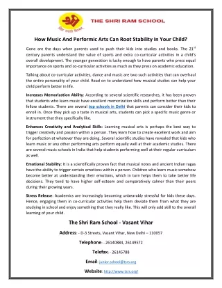 how music and performic arts can root stability