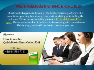 What is QuickBooks Error code 15241 & How to fix it?