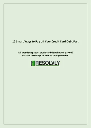 10 Smart Ways to Pay off Your Credit Card Debt Fast