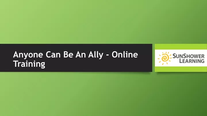 anyone can be an ally online training