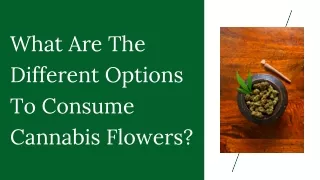 What Are The Different Options to Consume Cannabis Flowers?