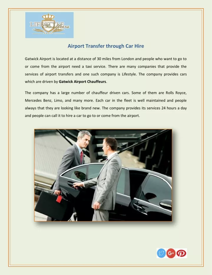 airport transfer through car hire
