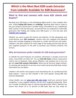 which is the most best b2b leads extractor from