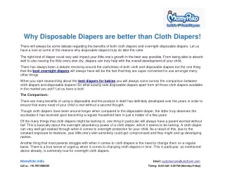 why disposable diapers are better than cloth