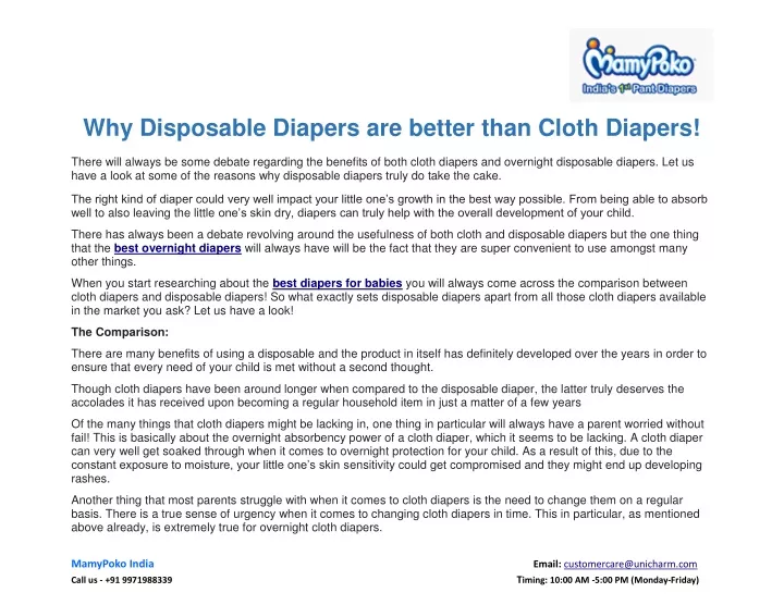 why disposable diapers are better than cloth