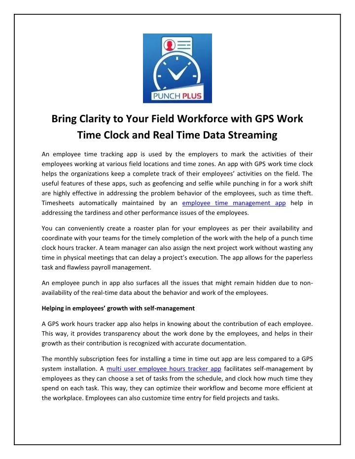 bring clarity to your field workforce with