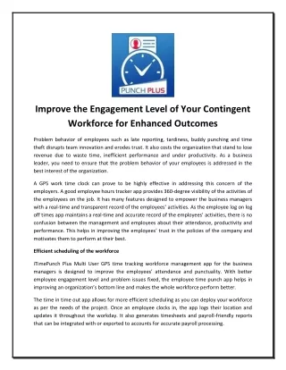 Improve the Engagement Level of Your Contingent Workforce for Enhanced Outcomes