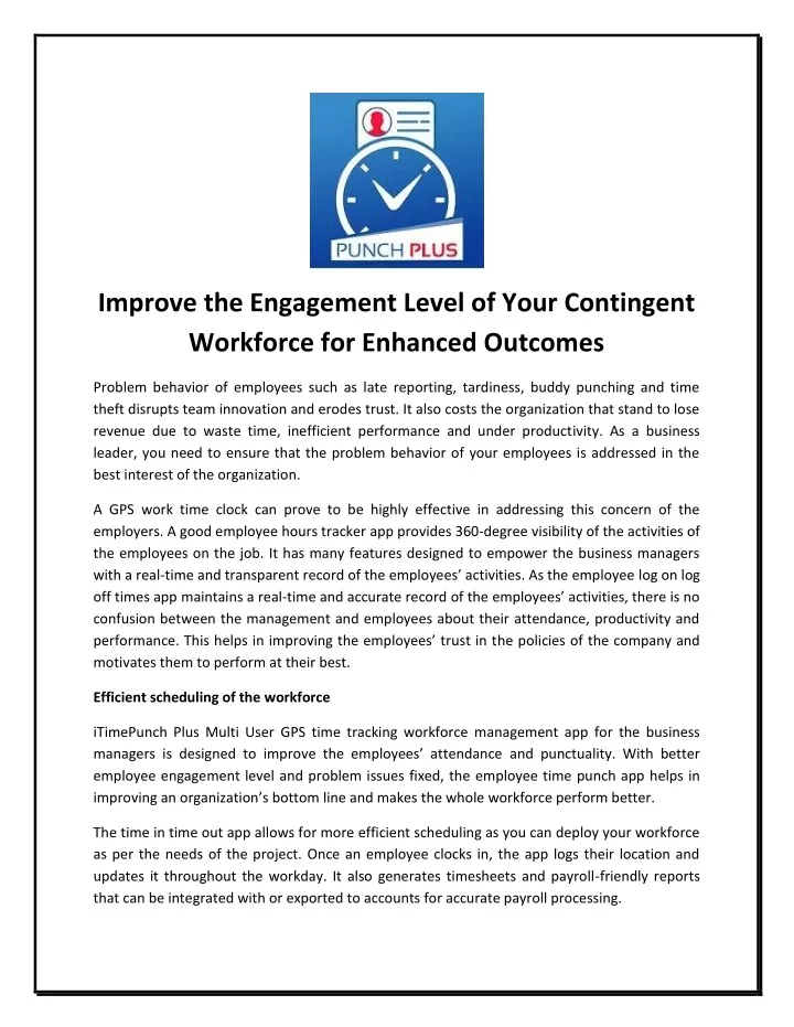 improve the engagement level of your contingent