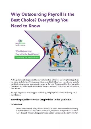 why outsourcing payroll is the best choice
