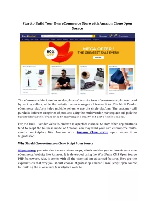 start to build your own ecommerce store with