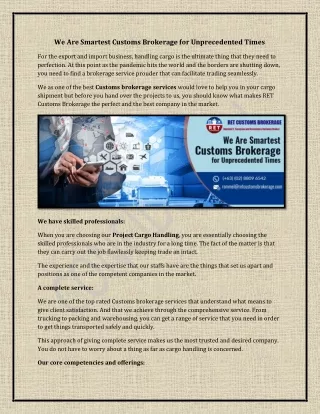 we are smartest customs brokerage
