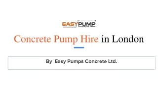 Quick Concrete Pump Truck In London by Easypump