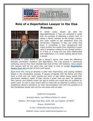 Role of a Deportation Lawyer in the Visa Process