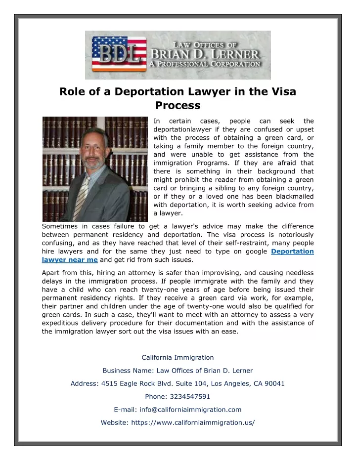 role of a deportation lawyer in the visa process