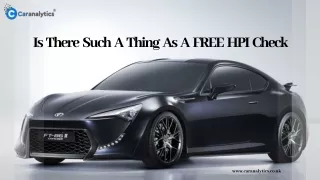 is there such a thing as a free hpi check