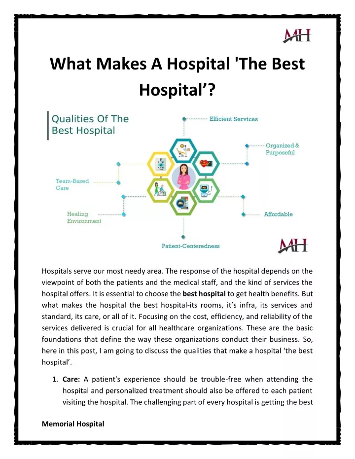 what makes a hospital the best hospital