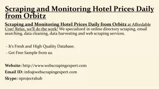 scraping and monitoring hotel prices daily from orbitz