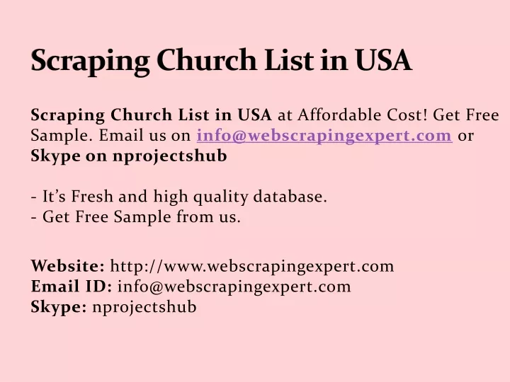 scraping church list in usa