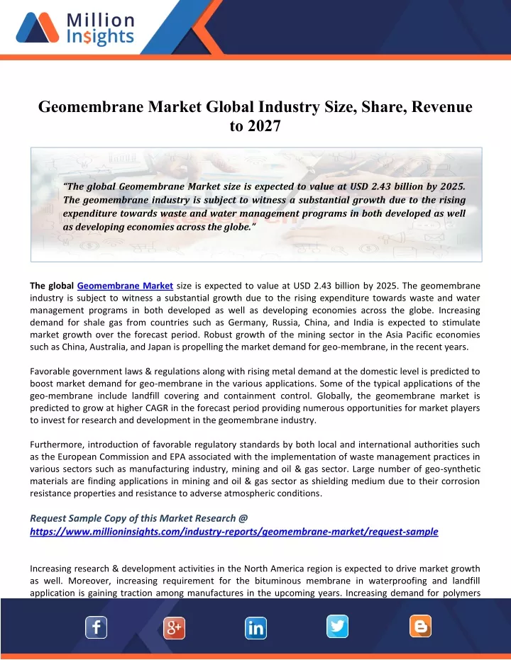 geomembrane market global industry size share