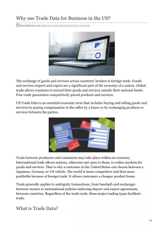 why use trade data for business in the us