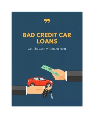 Get A Quick Money Loan On Bad Credit Car Loans Alberta