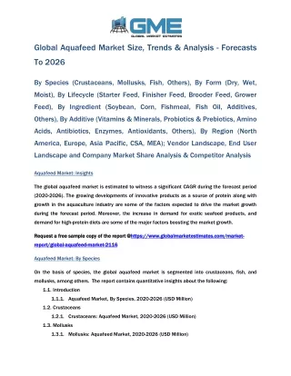 global aquafeed market size trends analysis