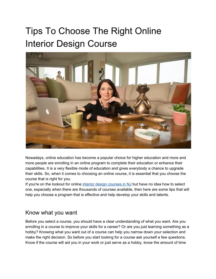 tips to choose the right online interior design