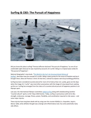 Surfing & CBD: The Pursuit of Happiness