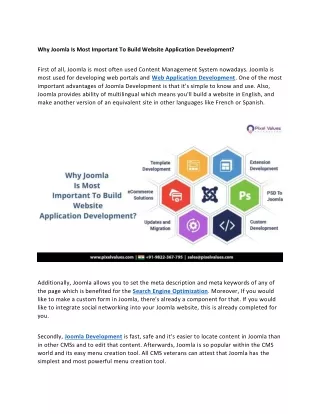 why joomla is most important to build website