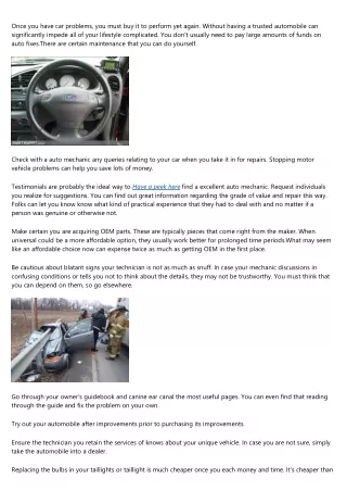 once you have car problems you must